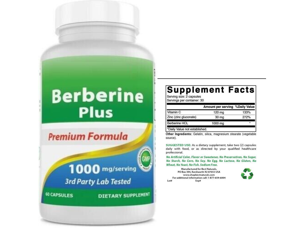 Berberine 1000mg x 60cap - Best Naturals