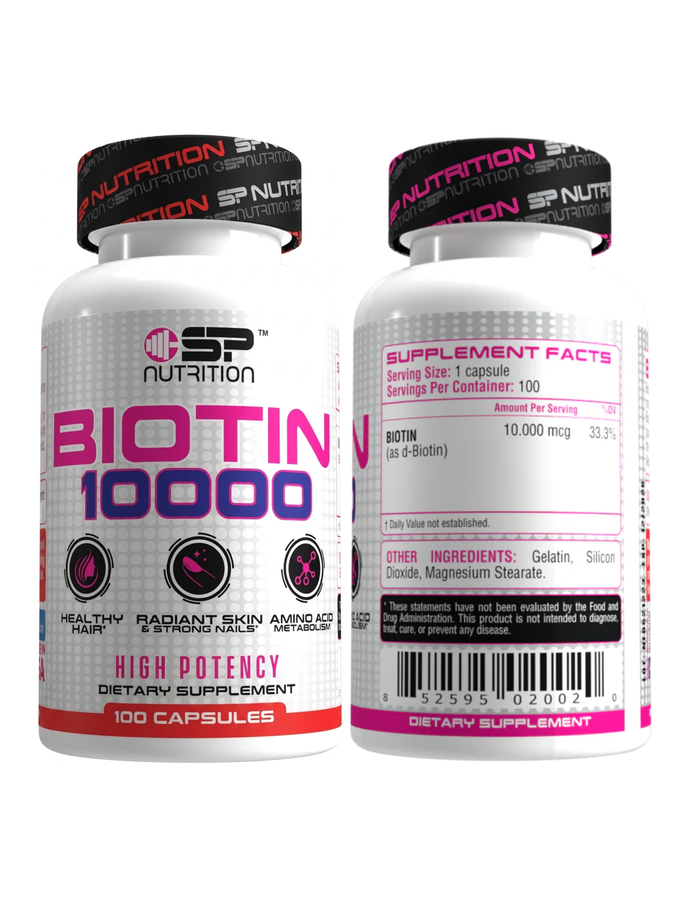 Biotin 10.000 x 100cap - SP Nutrition