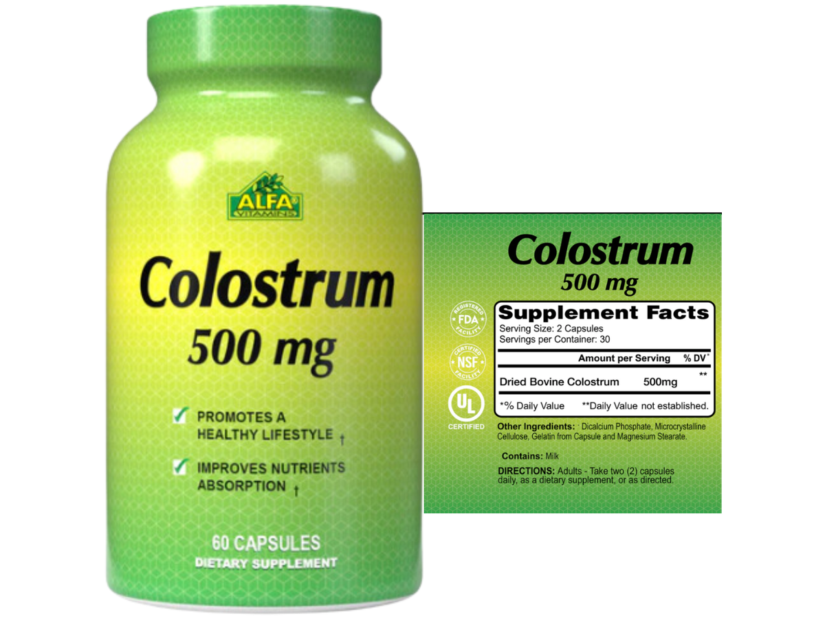 Colostrum 500mg 60cap - Alfa Vitamins