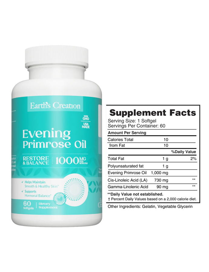 Evening Primrose x 60 softgels - Earth Creation