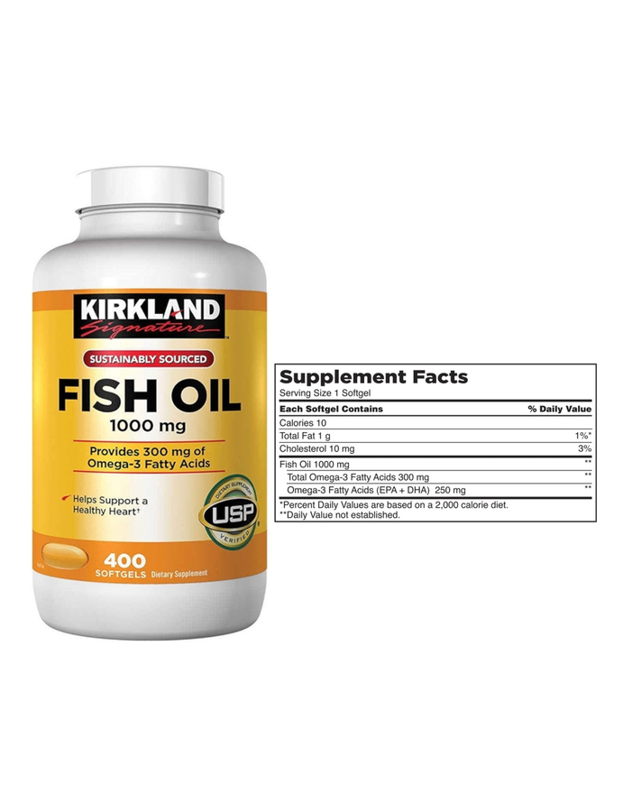 Fish oil 1000mg x 400tab - Kirkland