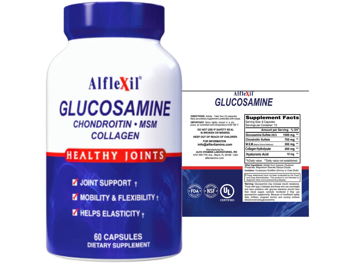 Glucosamina Alflexil x 60cap - Alfa Vitamins