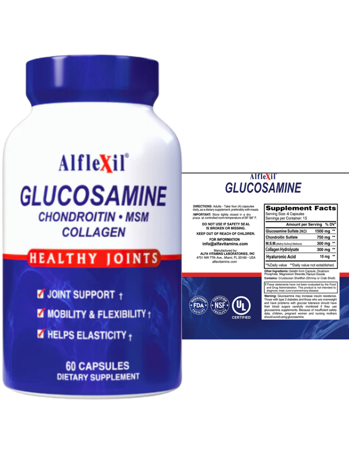 Glucosamina Alflexil x 60cap - Alfa Vitamins