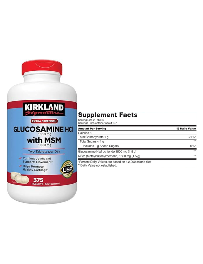 Glucosamina con MSM x 375cap - Kirkland