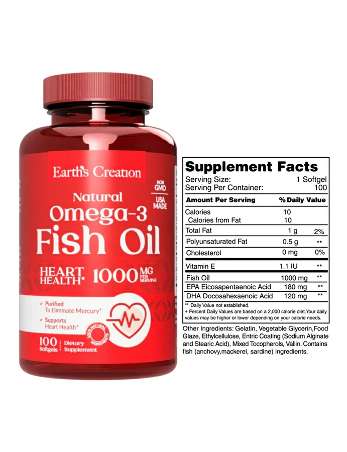 Omega 3 x 100 softgel - Earth Creation