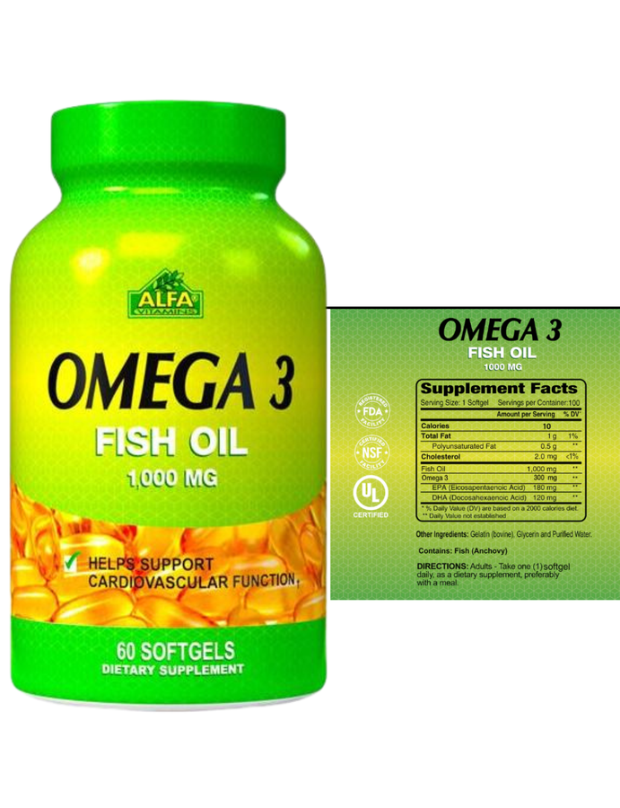 Omega 3 x 60cap - Alfa Vitamins