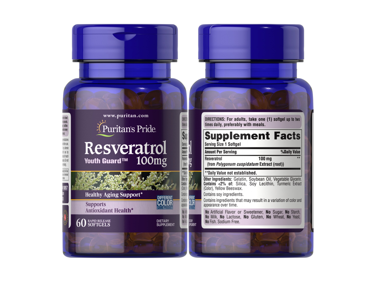 Resveratrol 100mg x 60cap - Puritans