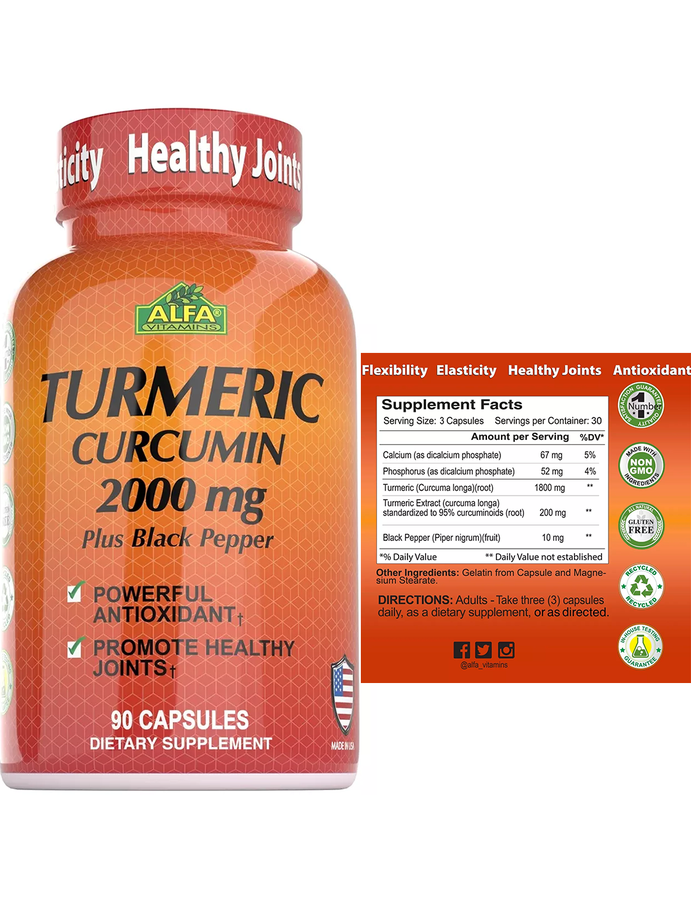 Turmeric x 90cap - Alfa Vitamins