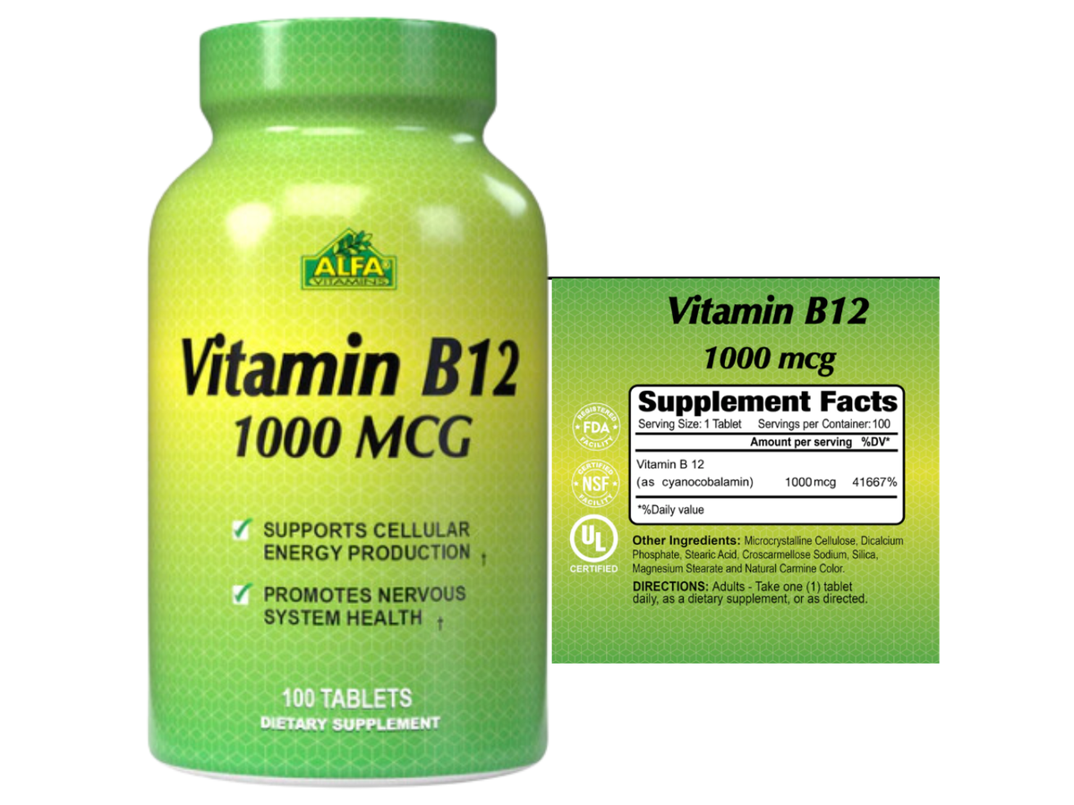 Vitamina B12 1000mcg x 100cap  - Alfa Vitamins