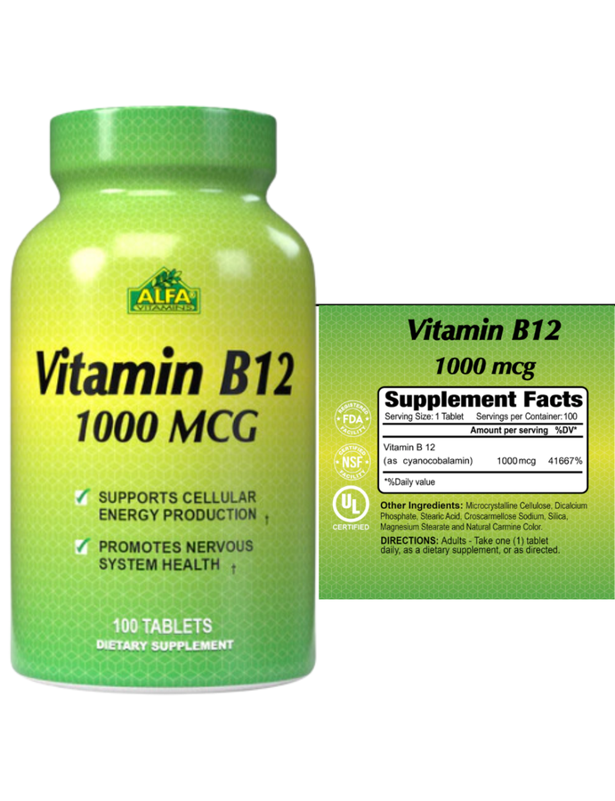 Vitamina B12 1000mcg x 100cap  - Alfa Vitamins