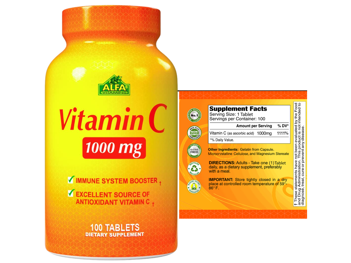 Vitamina C 1000mg x 100tab - Alfa Vitamins