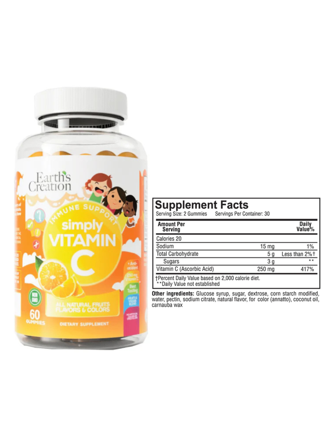 Vitamina C kids x 60 gummies - Earth Creation
