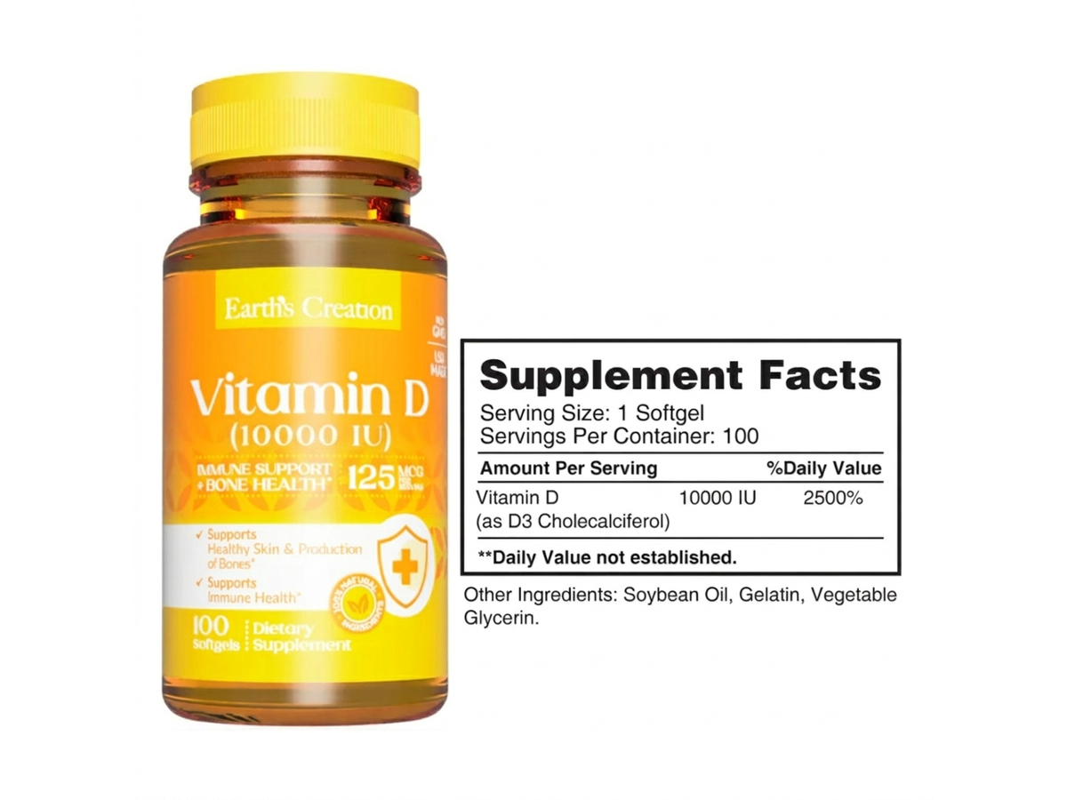 Vitamina D 10,000 IU - 100 softgels