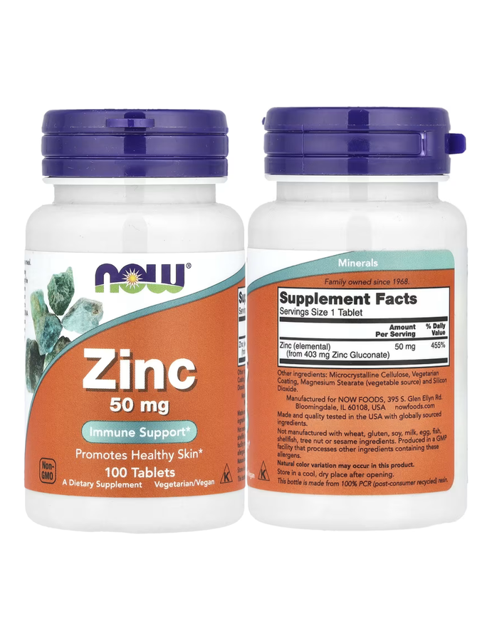 Zinc 50mg x 100 tab - Now